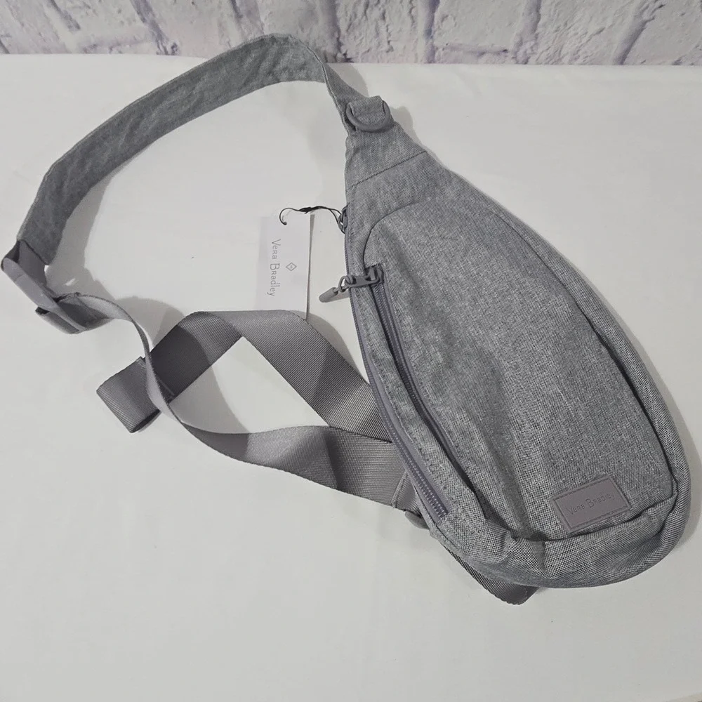 Vera Bradley Lighten Up Essential Compact Sling Bag‎ Heather Gray MSRP $75